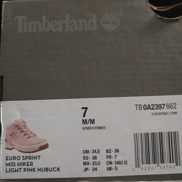 NEW Timberland Euro Sprint Mid Hiker Light Pink - Picture 7 of 8